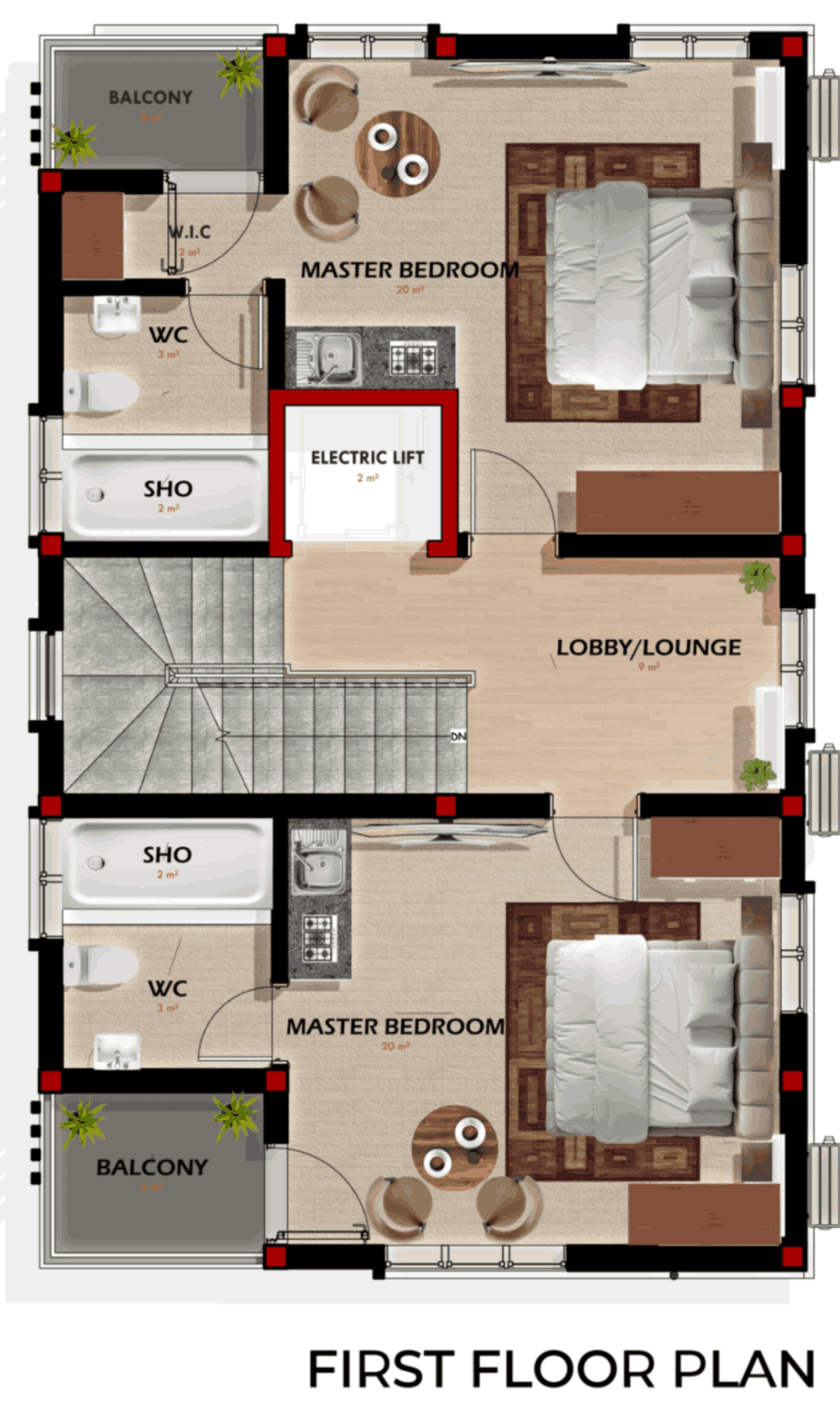 jpeg-optimizer_MODERN 4 BEDROOM AIRBNB TRIPLEX - FIRST FLOOR PLAN